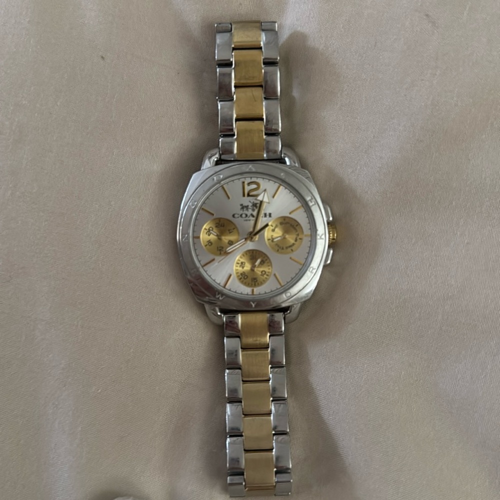 Authentic Coach two tone watch